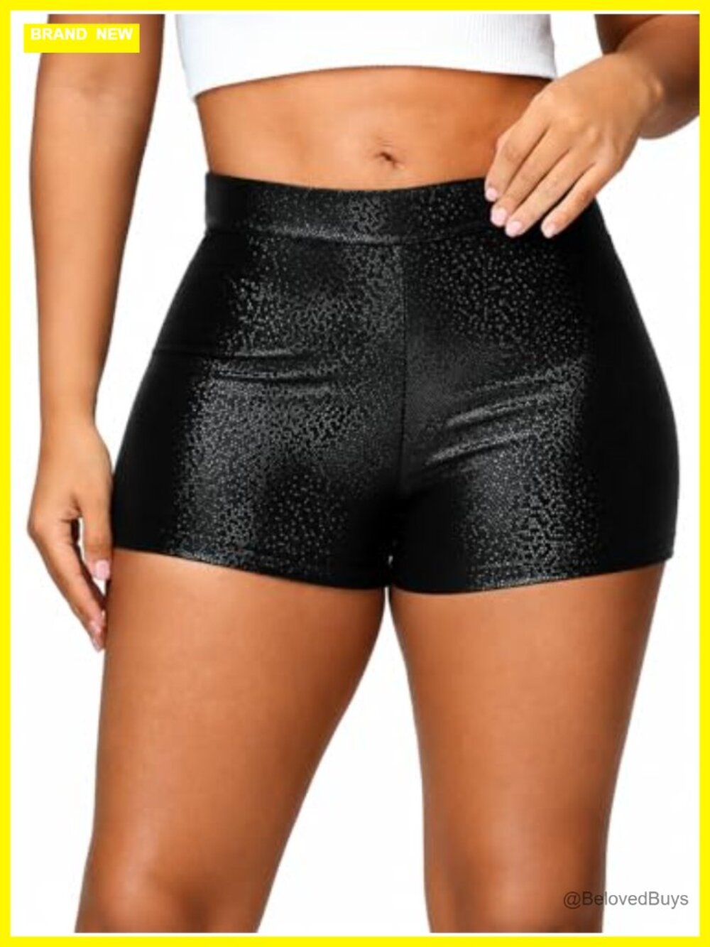 Women's Faux Leather High Rise Stretch Mini Shorts Y2K Club Hot Pants